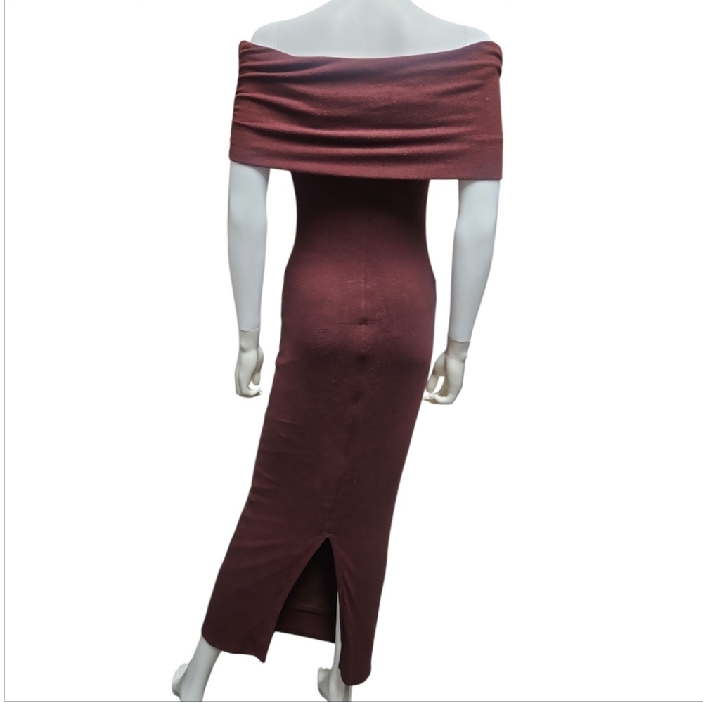 REFORMATION | Josefina Off The Shoulder Knit Dress In Burgundy ~ Size US 2 - Picture 6 of 8